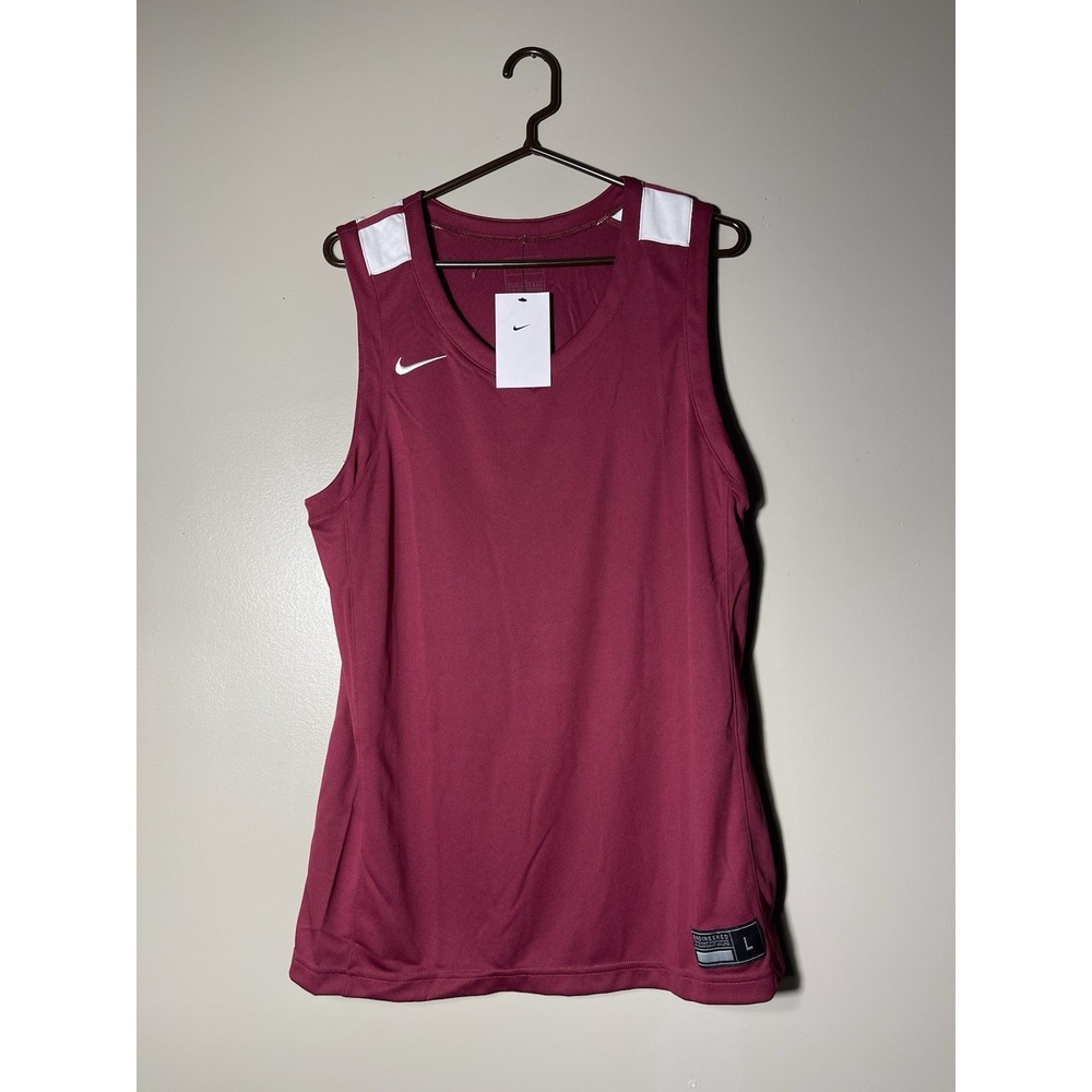 Nike Jordan Men's Dri-fit Basketball Practice Jersey Burgundy/white Size L NWT